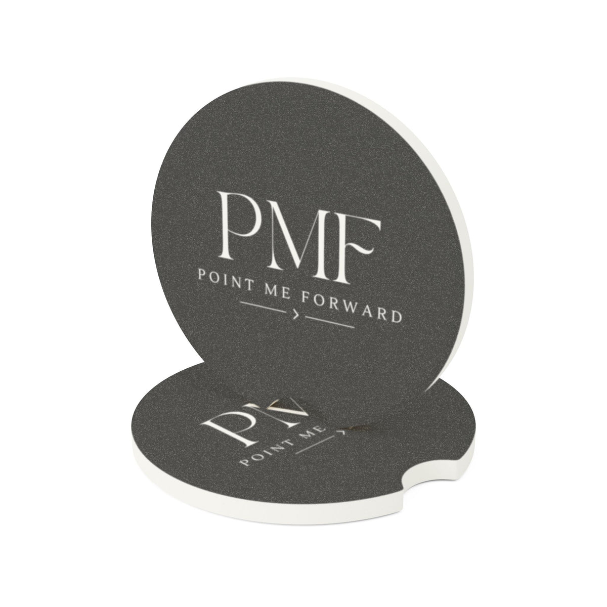 Soapstone Car Coaster, PMF "Point Me Forward™ Monogram Car Cup Holder Insert
