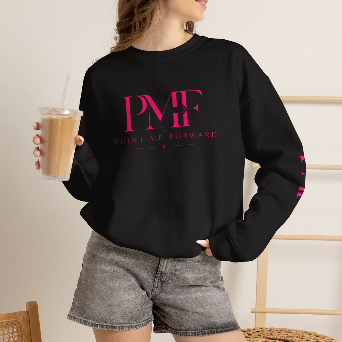PMF Point Me Forward™ Pink Crew Sweatshirt